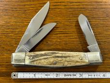 Fight'n Rooster Ltd Ed 2001 "The Godfather" 3-Blade Stockman Knife w/Smooth Bone Scales SN#001 Germa Fight'n Rooster Ltd Ed 2001 "The Godfather" 3-Blade Stockman Knife w/Smooth Bone Scales SN#001 Germa