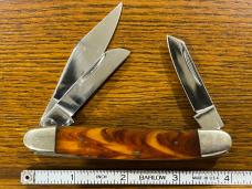 Parker Cut. Co. Brahma 3-Blade Stockman Knife w/Faux Tortoise Shell Scales Japan