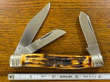 Parker-IMAI K296 3-Blade Stockman Knife w/Stag Scales & Flutted Bolsters Japan