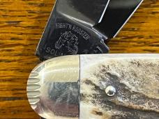 Fight'n Rooster Ltd Ed 2003 Intl Cutlery Club 3-Blade Cigar w/Black Blades & Stag Scales SN#007 Germ Fight'n Rooster Ltd Ed 2003 Intl Cutlery Club 3-Blade Cigar w/Black Blades & Stag Scales SN#007 Germ