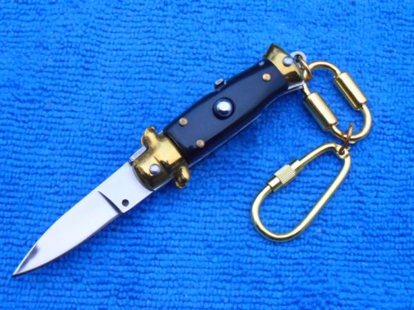 3-3/4" Italian Wasp Body Black/Gold Stiletto keychain Knife 3-3/4" Italian Wasp Body Black/Gold Stiletto keychain Knife