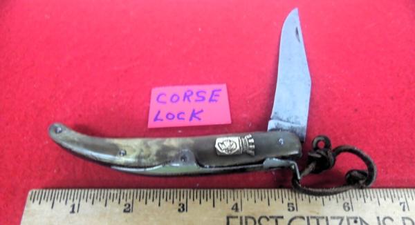 ANTIQUE CORSE LOCK KNIFE HORN SCALES 19th CENTURY FRANCE PLEASE READ DESCRIPTION ANTIQUE CORSE LOCK KNIFE HORN SCALES 19th CENTURY FRANCE PLEASE READ DESCRIPTION