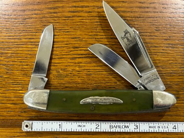 Parker Cut. Co. Brahma 3-Blade Stockman Knife w/Green Delrin Scales Japan Parker Cut. Co. Brahma 3-Blade Stockman Knife w/Green Delrin Scales Japan