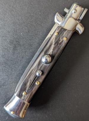 NOS GIOVANNI BELTRAME BUFFALO HORN 20cm=8" FLAT BLADE STILETTO 