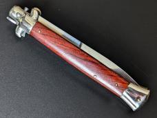 RED DOT 28cm/11inch ITALIAN STILETTO 5mm KICK SPRING BAYONET IN COCOBOLO WOOD RED DOT 28cm/11inch ITALIAN STILETTO 5mm KICK SPRING BAYONET IN COCOBOLO WOOD