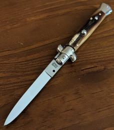 NOS GIOVANNI BELTRAME 23CM-9 INCH FLAT BLADE BRAZILIAN HONEY HORN STILETTO NOS GIOVANNI BELTRAME 23CM-9 INCH FLAT BLADE BRAZILIAN HONEY HORN STILETTO