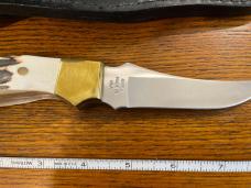 Parker-Edwards Trailing Point Hunting Knife w/Stainless Steel Blade & Stag Scales A175SS Parker-Edwards Trailing Point Hunting Knife w/Stainless Steel Blade & Stag Scales A175SS