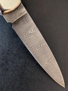AGA CAMPOLIN DAMASCUS MINI DOMINUS IN STAG HORN NIB AGA CAMPOLIN DAMASCUS MINI DOMINUS IN STAG HORN NIB