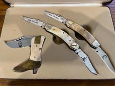Parker Cut. Co. "The Gunfighters IV -- The Youngers" Limited Ed Matched 3-Knife Set Japan SN#454 Parker Cut. Co. "The Gunfighters IV -- The Youngers" Limited Ed Matched 3-Knife Set Japan SN#454