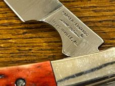 Parker-Edwards Single-Blade Folding Razor w/Red Picbone Scales 