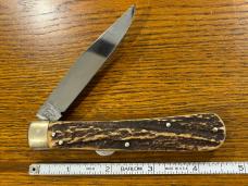 Fight'n Rooster Frank Buster Ltd Ed "The Californian" Lockback Hunter w/Stag Scales SN#188 Germany Fight'n Rooster Frank Buster Ltd Ed "The Californian" Lockback Hunter w/Stag Scales SN#188 Germany