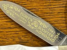 Fight'n Rooster Ltd Ed 1981 International Cutlery Club Gunstock Knife w/MOP Scales SN#373 Germany Fight'n Rooster Ltd Ed 1981 International Cutlery Club Gunstock Knife w/MOP Scales SN#373 Germany