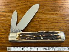Fight'n Rooster Frank Buster Ltd Ed 1979 Palmetto Cutlery Club 2-Blade Gunstock Knife w/Stag Scales Fight'n Rooster Frank Buster Ltd Ed 1979 Palmetto Cutlery Club 2-Blade Gunstock Knife w/Stag Scales