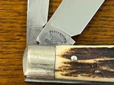 Fight'n Rooster Frank Buster Ltd Ed 1979 Palmetto Cutlery Club 2-Blade Gunstock Knife w/Stag Scales Fight'n Rooster Frank Buster Ltd Ed 1979 Palmetto Cutlery Club 2-Blade Gunstock Knife w/Stag Scales