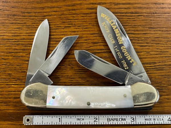 Fight'n Rooster Ltd Ed 1982 "Williamson County Knife Club" Canoe Knife w/MOP Scales SN#086 Germany Fight'n Rooster Ltd Ed 1982 "Williamson County Knife Club" Canoe Knife w/MOP Scales SN#086 Germany