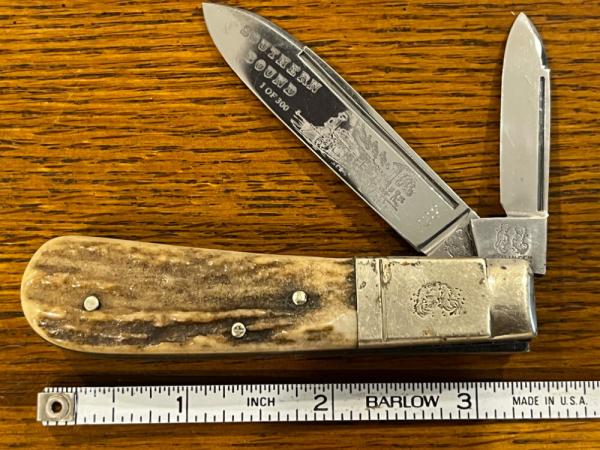 Fight'n Rooster Frank Buster Ltd Ed "Southern Bound" 2-Blade Barlow w/Bone Scales SN#128 Germany Fight'n Rooster Frank Buster Ltd Ed "Southern Bound" 2-Blade Barlow w/Bone Scales SN#128 Germany
