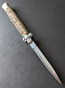 OLDER FRANK BELTRAME 28CM 11" DAGGER AUTO IN STAG HORN OLDER FRANK BELTRAME 28CM 11" DAGGER AUTO IN STAG HORN