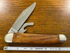 Fight'n Rooster 2-Blade Trapper Knife w/Wood Scales Germany