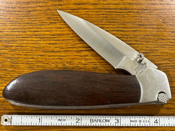 Parker Bench Made Spear Point Single-Blade Lockback w/Wood Scales & Thumb Stud