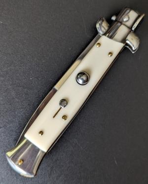 FRANK BELTRAME FLAT BLADE 23CM 9" GENUINE IMITATION IVORY STILETTO...NEW!!!