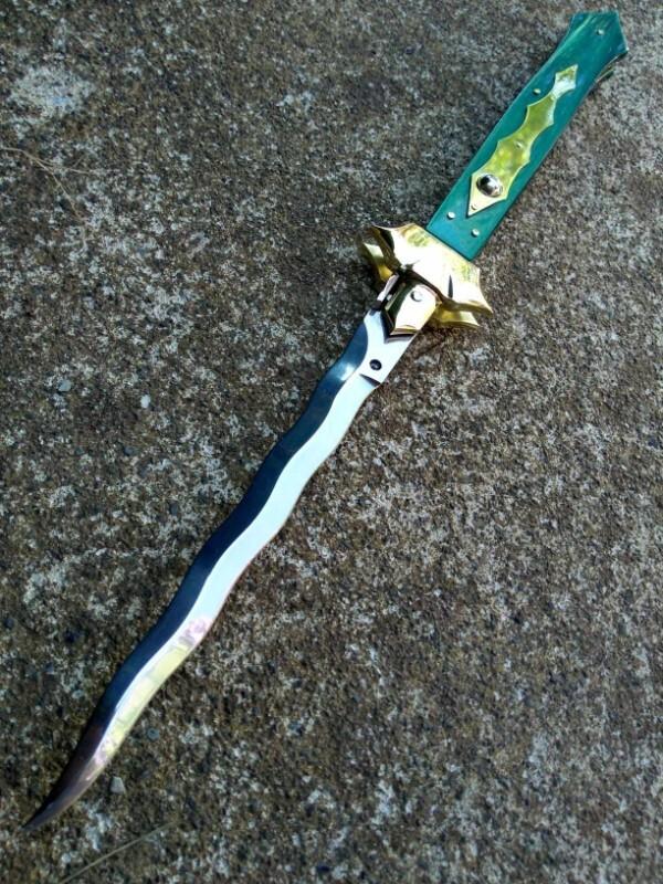 Custom 13 Inch Kris Picklock With Kirinite And Hand Carved Bolsters By Rubens Blades