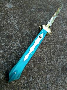 Custom 13 Inch Kris Picklock With Kirinite And Hand Carved Bolsters By Rubens Blades