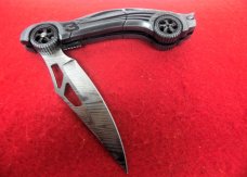 APPROX. 4-5/8" CLOSED PEWTER COLOR #3 EARNHARDT LINER LOCK RACE CAR KNIFE