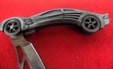 APPROX. 4-5/8" CLOSED PEWTER COLOR #3 EARNHARDT LINER LOCK RACE CAR KNIFE
