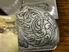 Parker-Brothers 2-Blade Clasp Knife w/Large Stag Scales & Engraved Bolsters Parker-Brothers 2-Blade Clasp Knife w/Large Stag Scales & Engraved Bolsters