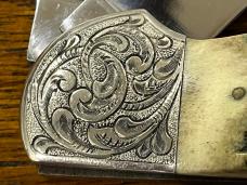 Parker-Brothers 2-Blade Clasp Knife w/Large Stag Scales & Engraved Bolsters Parker-Brothers 2-Blade Clasp Knife w/Large Stag Scales & Engraved Bolsters
