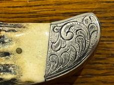 Parker-Brothers 2-Blade Clasp Knife w/Large Stag Scales & Engraved Bolsters Parker-Brothers 2-Blade Clasp Knife w/Large Stag Scales & Engraved Bolsters