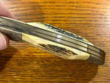 Parker-Brothers 2-Blade Clasp Knife w/Large Stag Scales & Engraved Bolsters Parker-Brothers 2-Blade Clasp Knife w/Large Stag Scales & Engraved Bolsters
