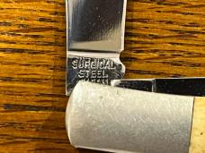 Parker Cut. Co. Porky Moose Scrimshaw 2-Blade Barlow Knife w/Smooth Bone Scales