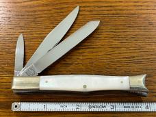 Fight'n Rooster Ltd Ed 1992 Intl Cutlery Club 3-Blade Fishtail Knife w/MOP Scales SN#012 Germany 