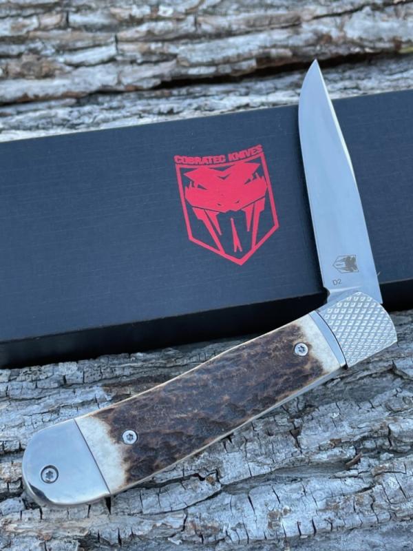 COBRATEC STAG TRAPPER HIDDEN RELEASE D2 STEEL COBRATEC STAG TRAPPER HIDDEN RELEASE D2 STEEL