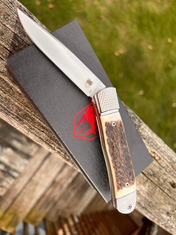 COBRATEC STAG TRAPPER HIDDEN RELEASE D2 STEEL COBRATEC STAG TRAPPER HIDDEN RELEASE D2 STEEL