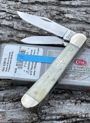 CASE XX *a SFO 2021 SMOOTH NATURAL BONE CROSS SHIELD 49 PATTERN COPPERHEAD