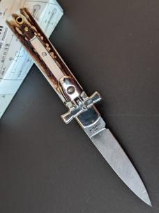 AGA CAMPOLIN DAMASCUS MINI DOMINUS IN STAG HORN NIB AGA CAMPOLIN DAMASCUS MINI DOMINUS IN STAG HORN NIB