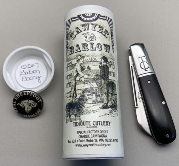 GEC Waynorth Cutlery Sawyer Barlow by Charlie Campagna. SFO 153117 New in The Tube. ..........(981) GEC Waynorth Cutlery Sawyer Barlow by Charlie Campagna. SFO 153117 New in The Tube. ..........(981)