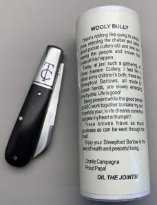 GEC Waynorth Cutlery Sawyer Barlow by Charlie Campagna. SFO 153117 New in The Tube. ..........(981) GEC Waynorth Cutlery Sawyer Barlow by Charlie Campagna. SFO 153117 New in The Tube. ..........(981)