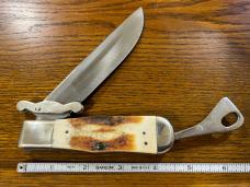 Parker & Son K-419 Beaver Swing Guard Safety Single-Blade Hunter w/Jigged Bone Scales Japan Parker & Son K-419 Beaver Swing Guard Safety Single-Blade Hunter w/Jigged Bone Scales Japan