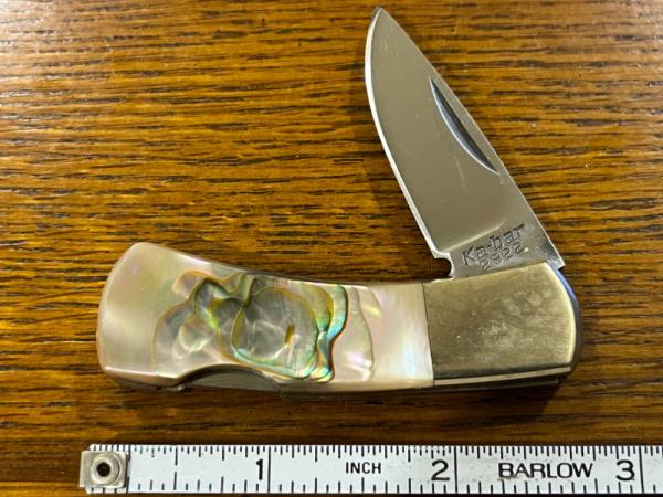 Ka-bar 2822 Single-Blade Lockback w/Abalone Scales Japan