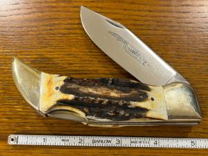 Parker & Son K401 Lockback Clasp Knife w/Fat Gnarly Stag Scales cales Japan