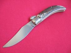 Quality Italian Unique Mechanism LEPRE Stag Knife Limited Edition 2015 MANIAGO ITALY w/Certificate Quality Italian Unique Mechanism LEPRE Stag Knife Limited Edition 2015 MANIAGO ITALY w/Certificate