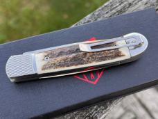 COBRATEC STAG TRAPPER HIDDEN RELEASE D2 STEEL COBRATEC STAG TRAPPER HIDDEN RELEASE D2 STEEL