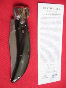 Quality Italian Unique Mechanism LEPRE Horn Knife Limited Edition 2015 MANIAGO ITALY w/Certificate Quality Italian Unique Mechanism LEPRE Horn Knife Limited Edition 2015 MANIAGO ITALY w/Certificate