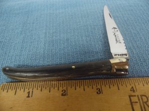 LAGUIOLE FRENCH ROSSIGNOL FOLDING KNIFE PRE OWNED UNUSED BRASS LINER & FILE WORK
