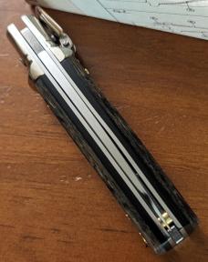 NIB AGA CAMPOLIN 6"-15CM SLIMLINE IN GENUINE ABALONE NIB AGA CAMPOLIN 6"-15CM SLIMLINE IN GENUINE ABALONE