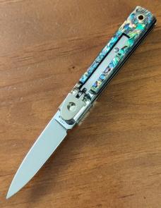 NIB AGA CAMPOLIN 6"-15CM SLIMLINE IN GENUINE ABALONE 
