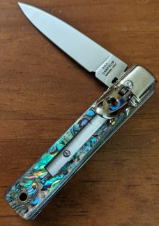 NIB AGA CAMPOLIN 6"-15CM SLIMLINE IN GENUINE ABALONE NIB AGA CAMPOLIN 6"-15CM SLIMLINE IN GENUINE ABALONE